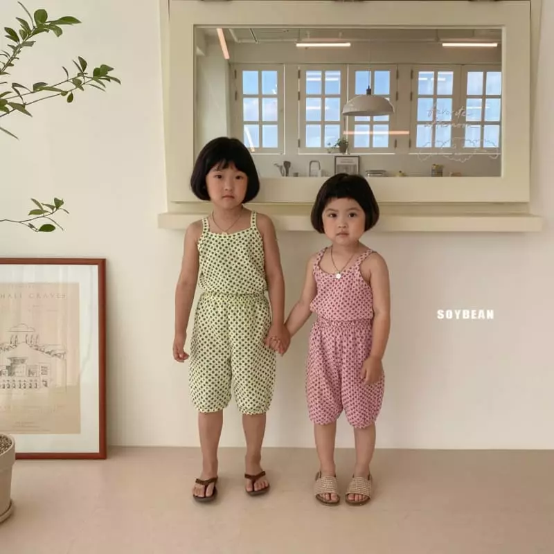 Soybean - Korean Children Fashion - #kidzfashiontrend - Flower Top Bottom Set - 2