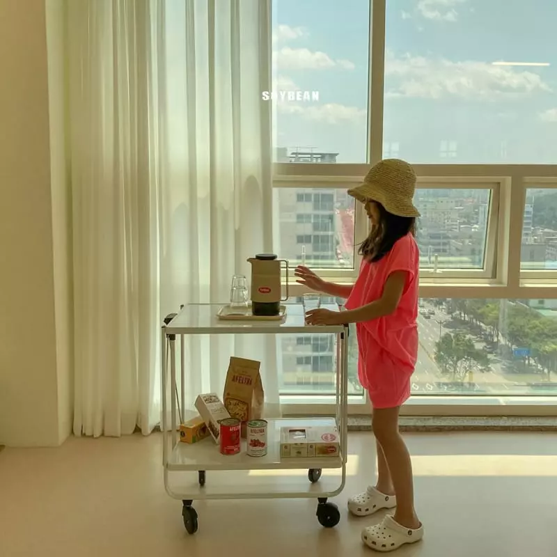 Soybean - Korean Children Fashion - #littlefashionista - Cap Sleeves Rolly Pop Top Bottom Set - 8