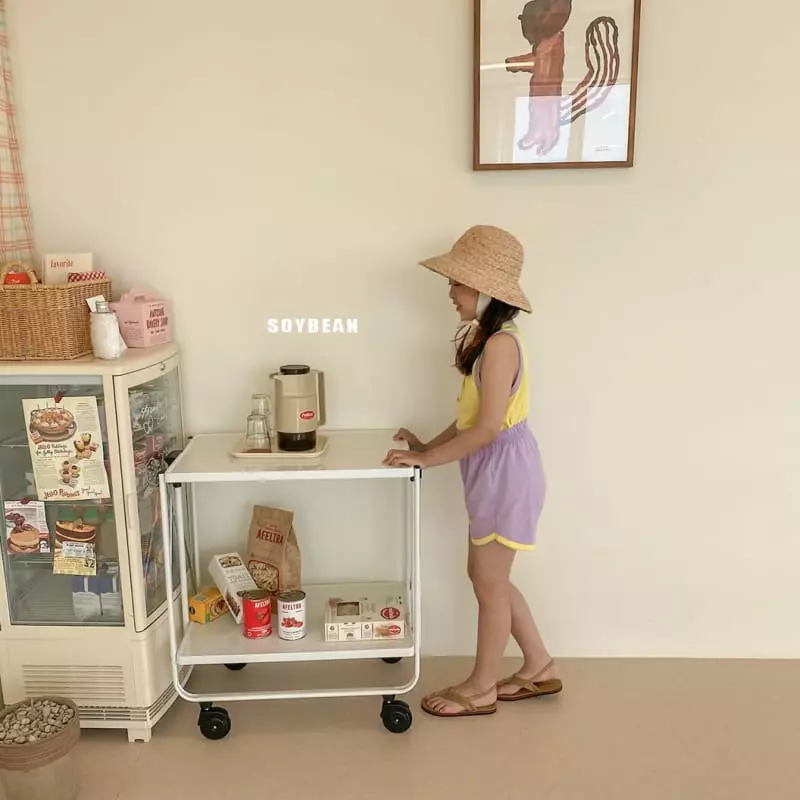 Soybean - Korean Children Fashion - #littlefashionista - Sleeveless Macaroon Top Bottom Set - 5