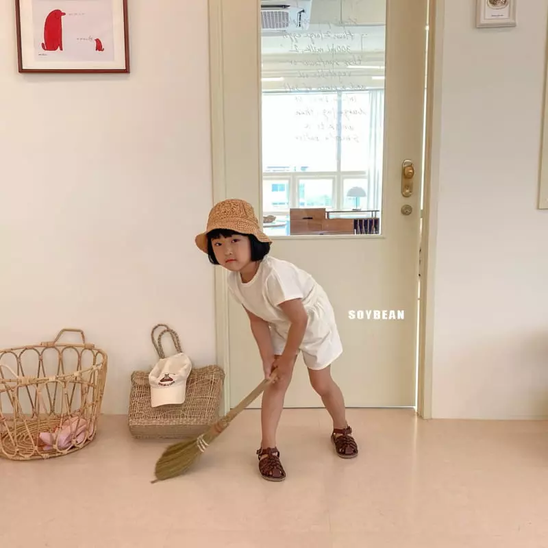 Soybean - Korean Children Fashion - #minifashionista - Cap Sleeves Rolly Pop Top Bottom Set - 10