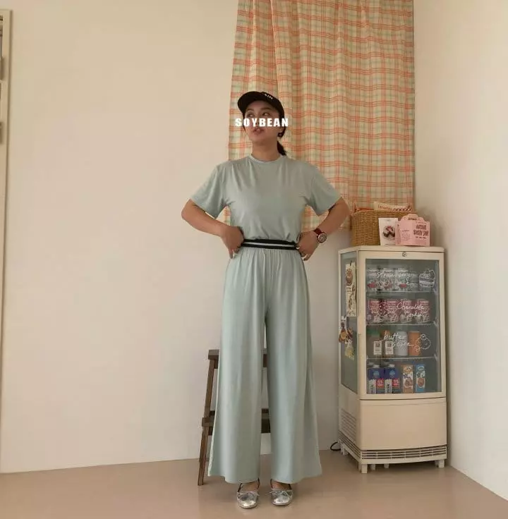 Soybean - Korean Women Fashion - #momslook - Mom Point Band Top Bottom Set - 6
