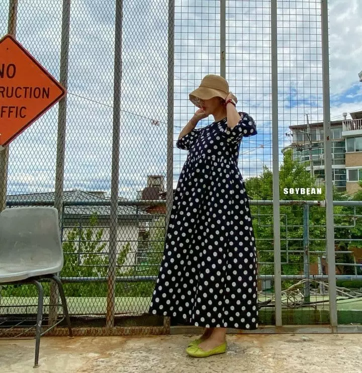 Soybean - Korean Women Fashion - #momslook - Mom Dot One-piece - 4