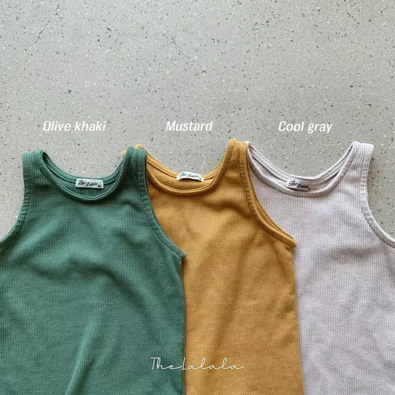 The Lalala - Korean Children Fashion - #childofig - Waffle Sleeveless Top Bottom Set - 6