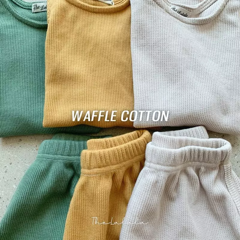 The Lalala - Korean Children Fashion - #designkidswear - Waffle Sleeveless Top Bottom Set - 9