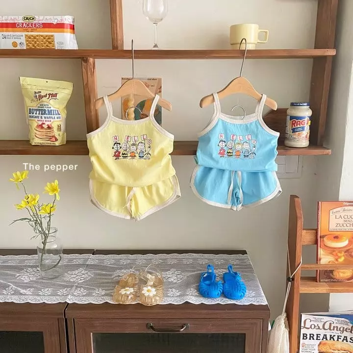 The Pepper - Korean Children Fashion - #childrensboutique - Snop Hello Top Bottom Set