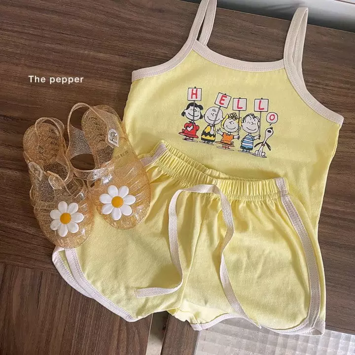 The Pepper - Korean Children Fashion - #discoveringself - Snop Hello Top Bottom Set - 4