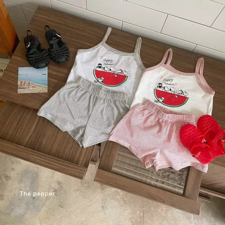 The Pepper - Korean Children Fashion - #kidzfashiontrend - Snop Watermelon Top Bottom Set - 6