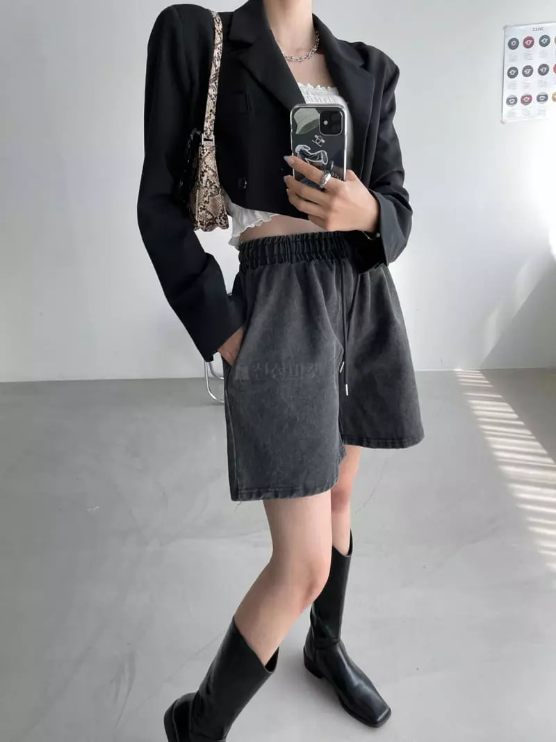 Then - Korean Women Fashion - #momslook - Pigmnet Washing Banding Shorts