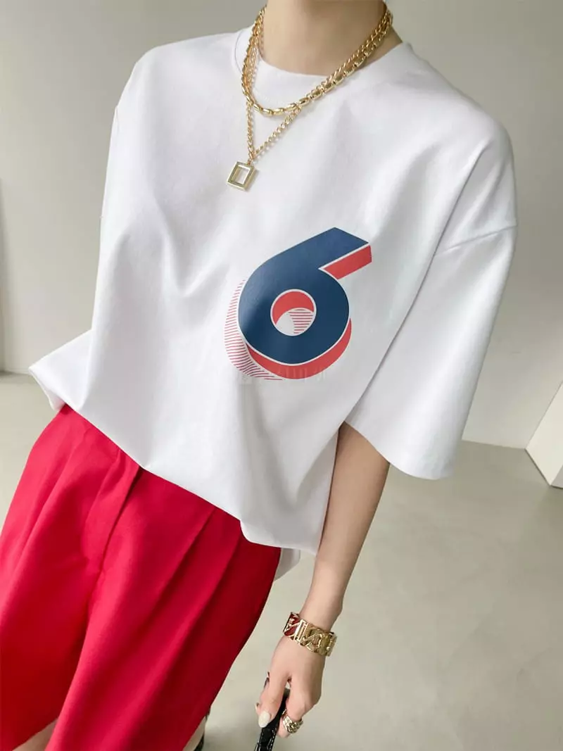 Then - Korean Women Fashion - #momslook - Six Tee - 7