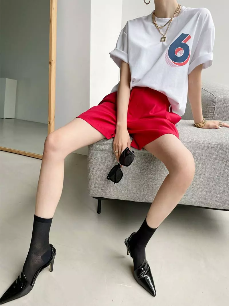 Then - Korean Women Fashion - #momslook - Six Tee - 9
