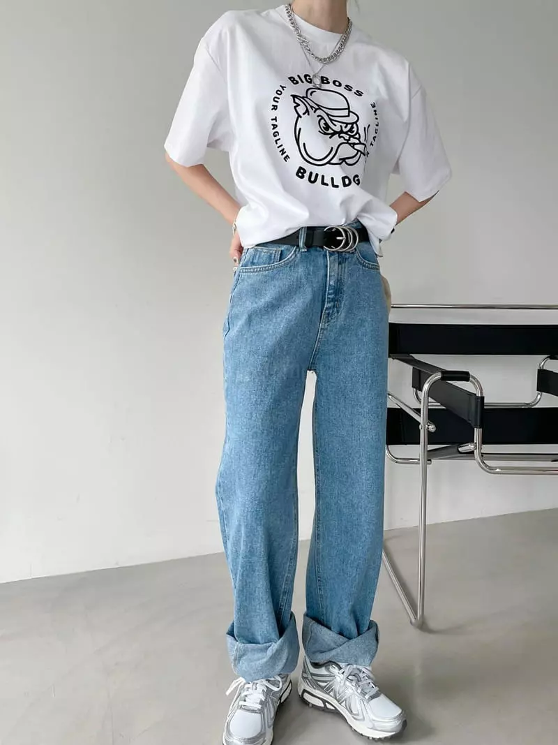 Then - Korean Women Fashion - #momslook - Bulldog Tee - 5