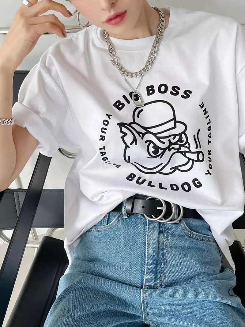 Then - Korean Women Fashion - #momslook - Bulldog Tee - 7