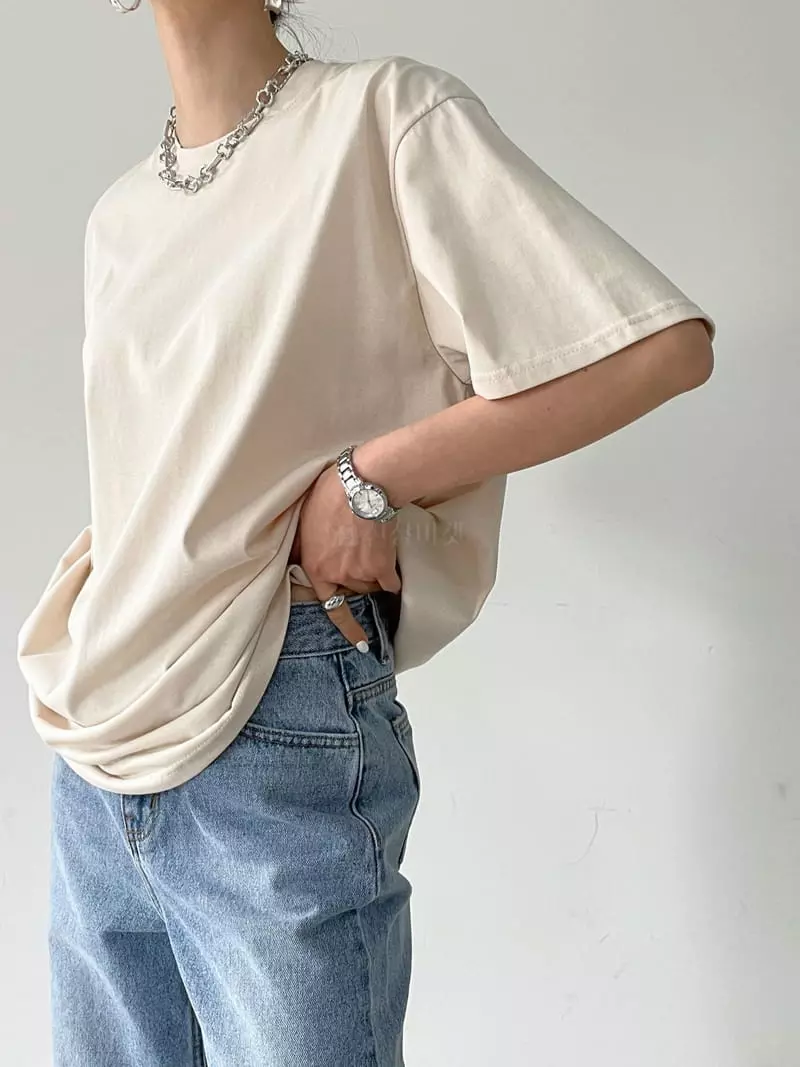 Then - Korean Women Fashion - #momslook - H Silket Tee - 6