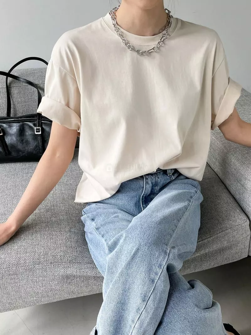Then - Korean Women Fashion - #momslook - H Silket Tee - 8