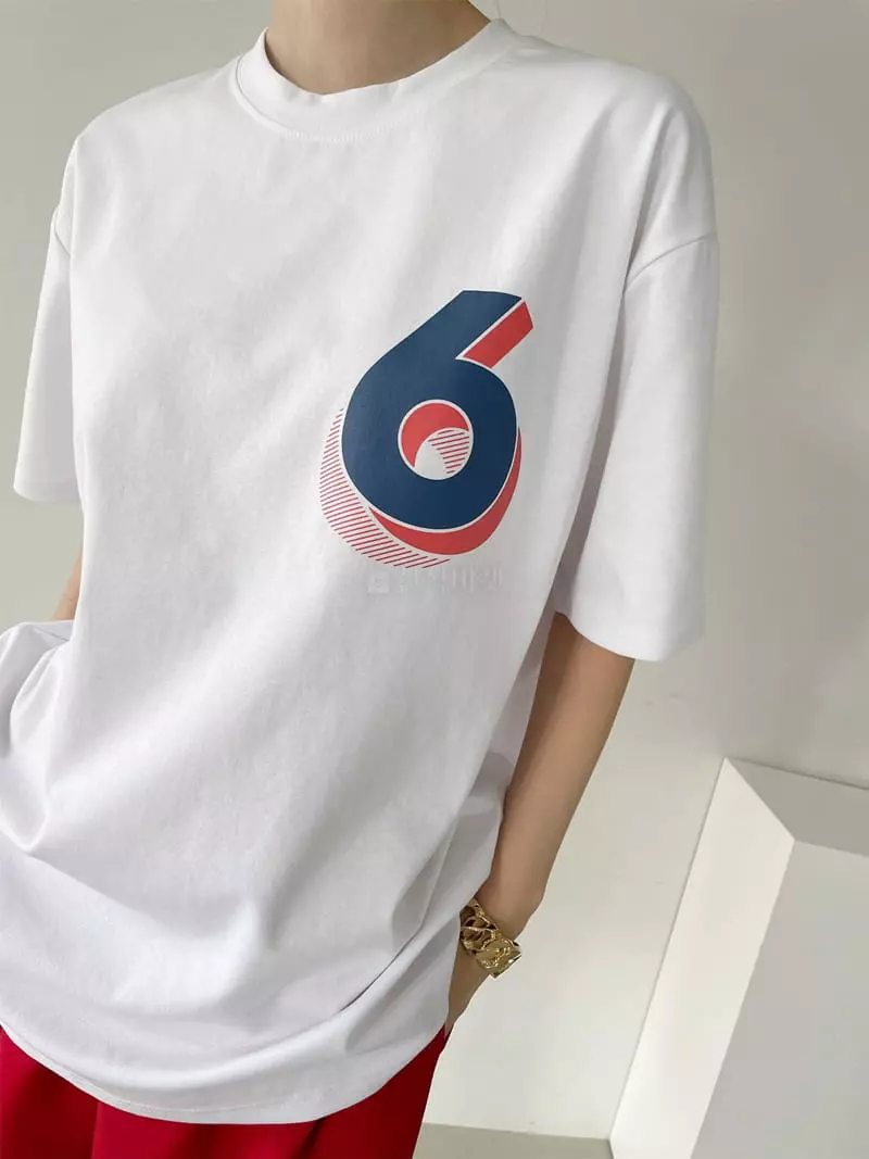 Then - Korean Women Fashion - #restrostyle - Six Tee - 2