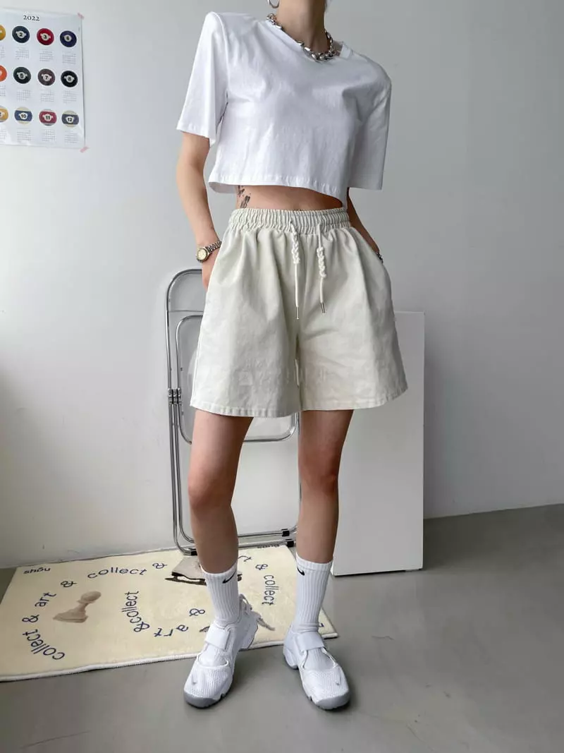 Then - Korean Women Fashion - #shopsmall - Pigmnet Washing Banding Shorts - 9