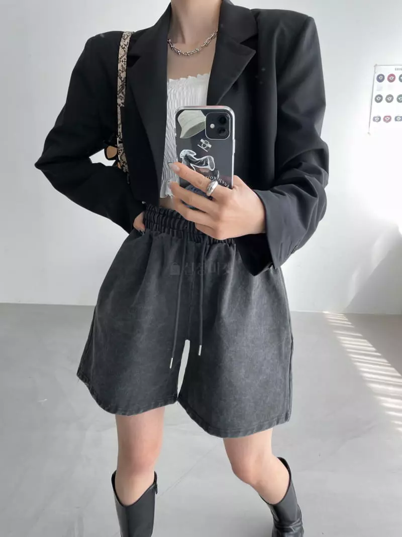 Then - Korean Women Fashion - #vintagekidsstyle - Pigmnet Washing Banding Shorts - 5