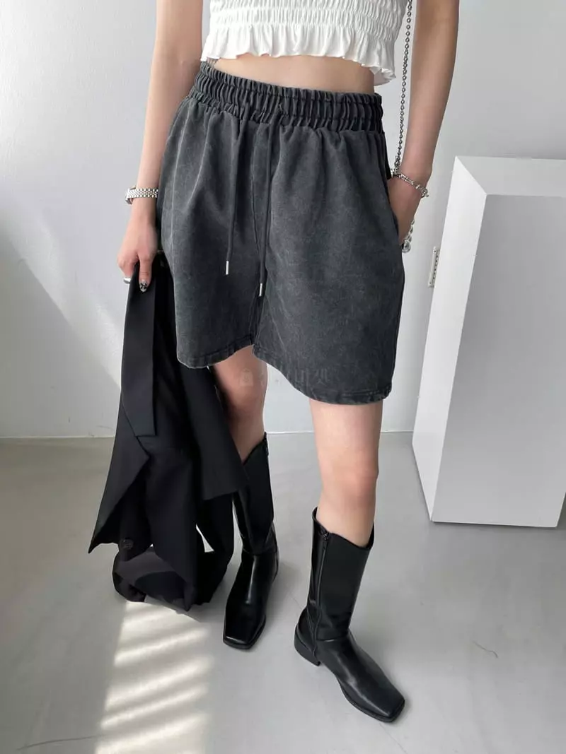 Then - Korean Women Fashion - #womensfashion - Pigmnet Washing Banding Shorts - 3
