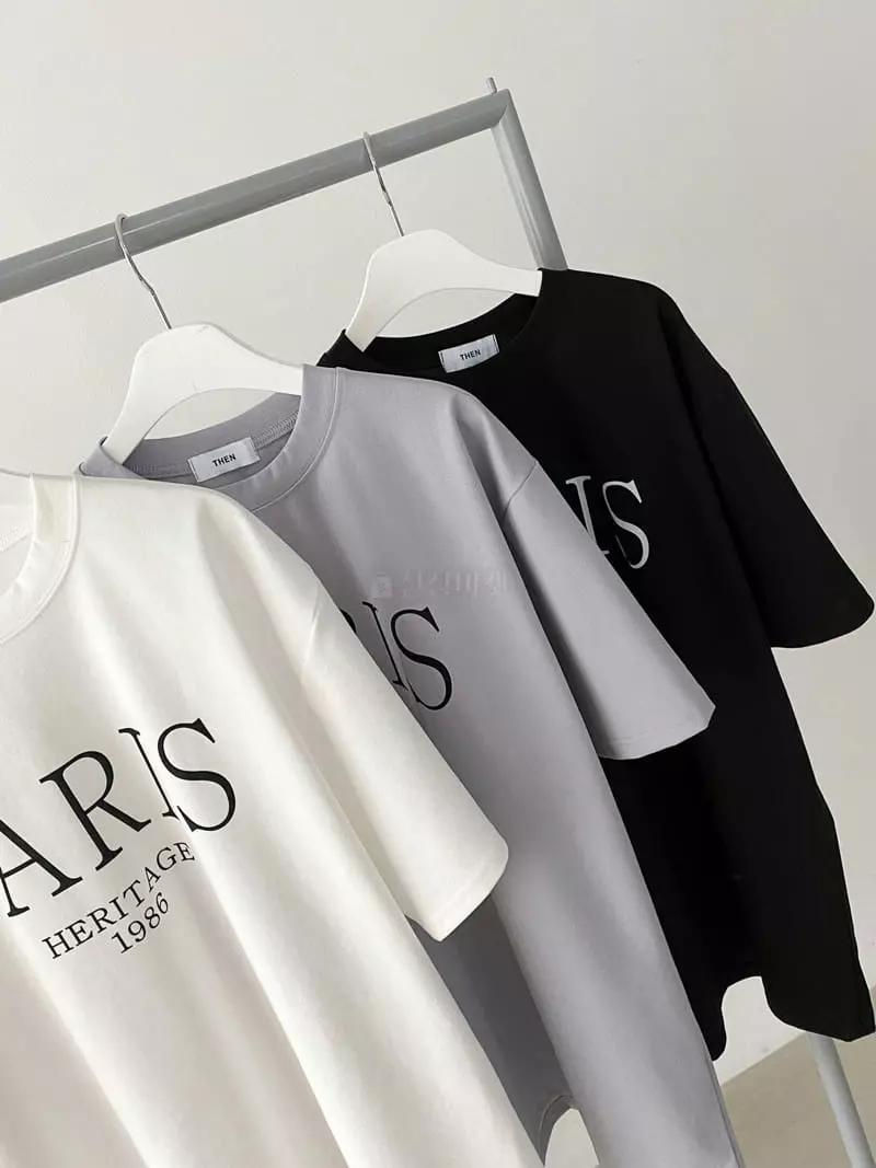 Then - Korean Women Fashion - #womensfashion - Paris Short Sleeves Teee - 2
