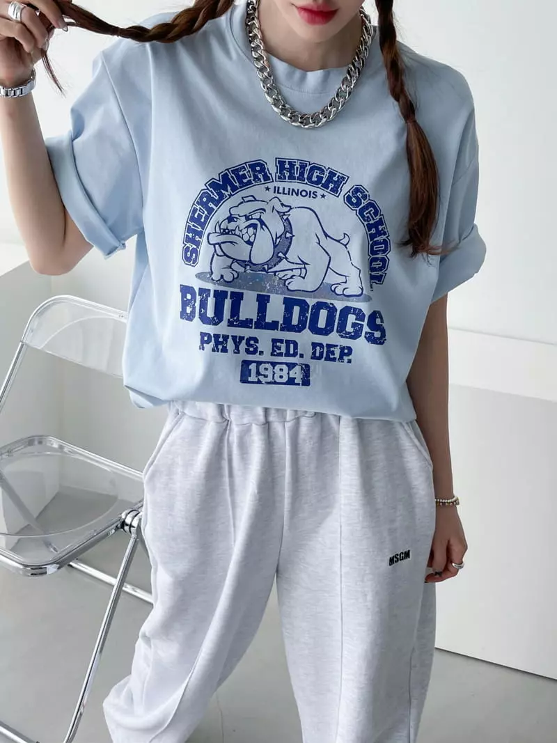 Then - Korean Women Fashion - #womensfashion - Bulldog Crack Tee - 7