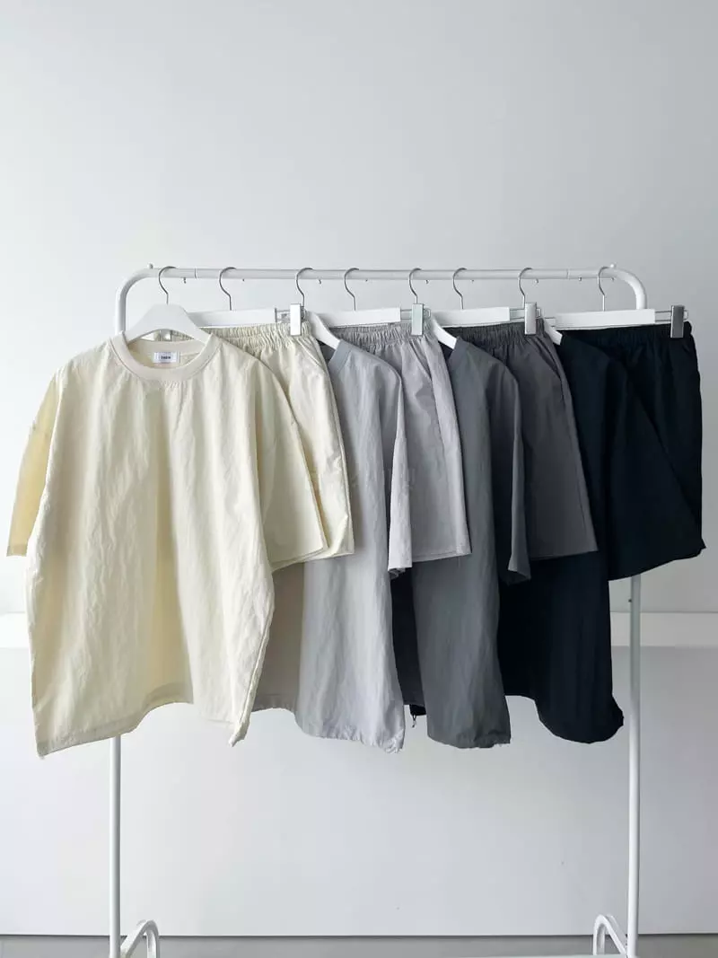 Then - Korean Women Fashion - #momslook - Nylon Top Bottom Set - 4