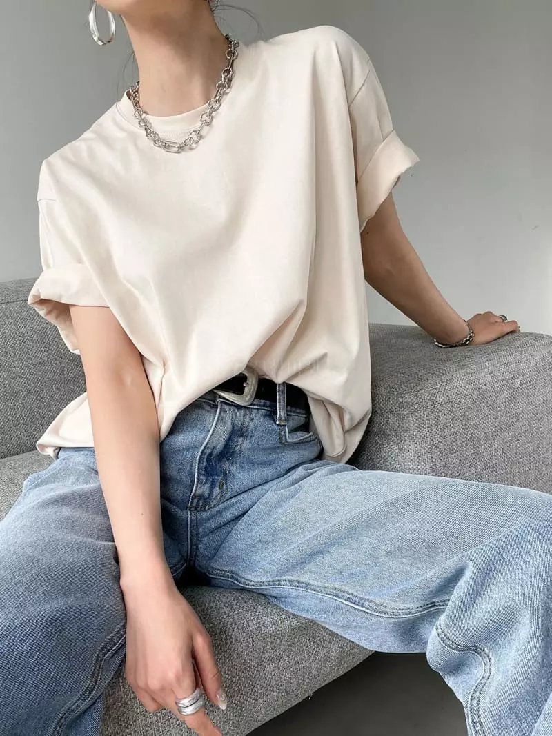 Then - Korean Women Fashion - #womensfashion - H Silket Tee - 7