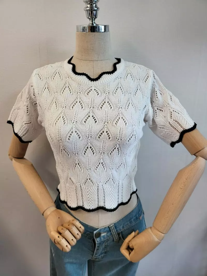 To U - Korean Women Fashion - #momslook - Bell Scsi Knit Tee - 2