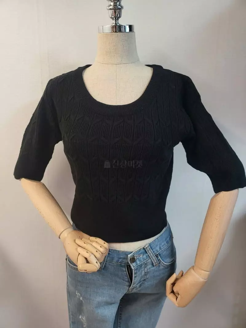 To U - Korean Women Fashion - #momslook - Mini Churro Knit Tee