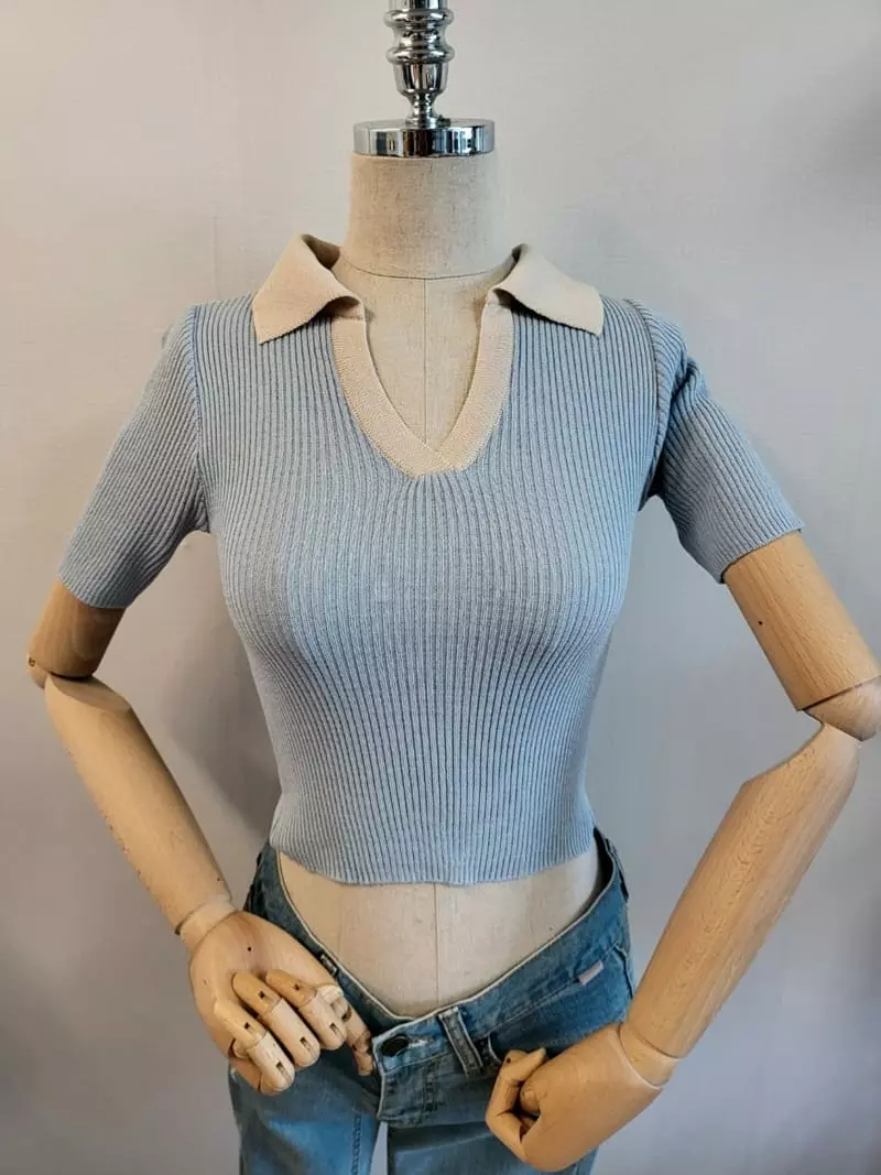 To U - Korean Women Fashion - #momslook - Muse Collar Tee - 2