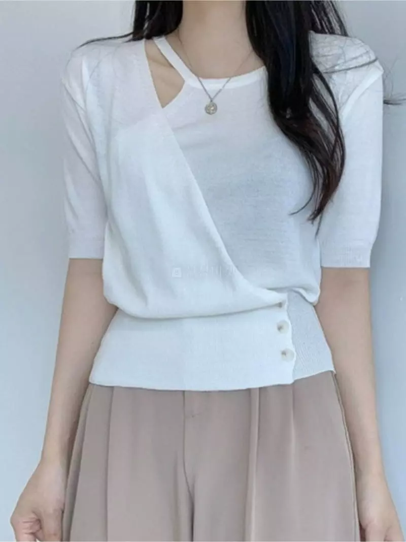 To U - Korean Women Fashion - #momslook - Double Wrap Tee - 2