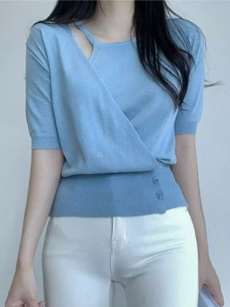 To U - Korean Women Fashion - #momslook - Double Wrap Tee - 3