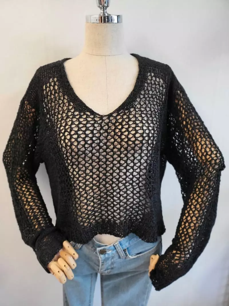 To U - Korean Women Fashion - #momslook - Nat Mesh Knit Tee