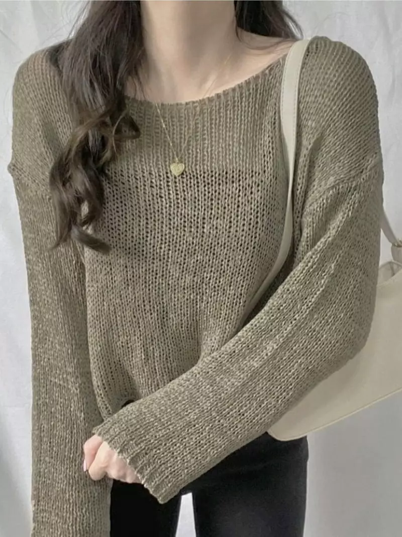 To U - Korean Women Fashion - #pursuepretty - 3G Tape Crop Knit Tee - 3