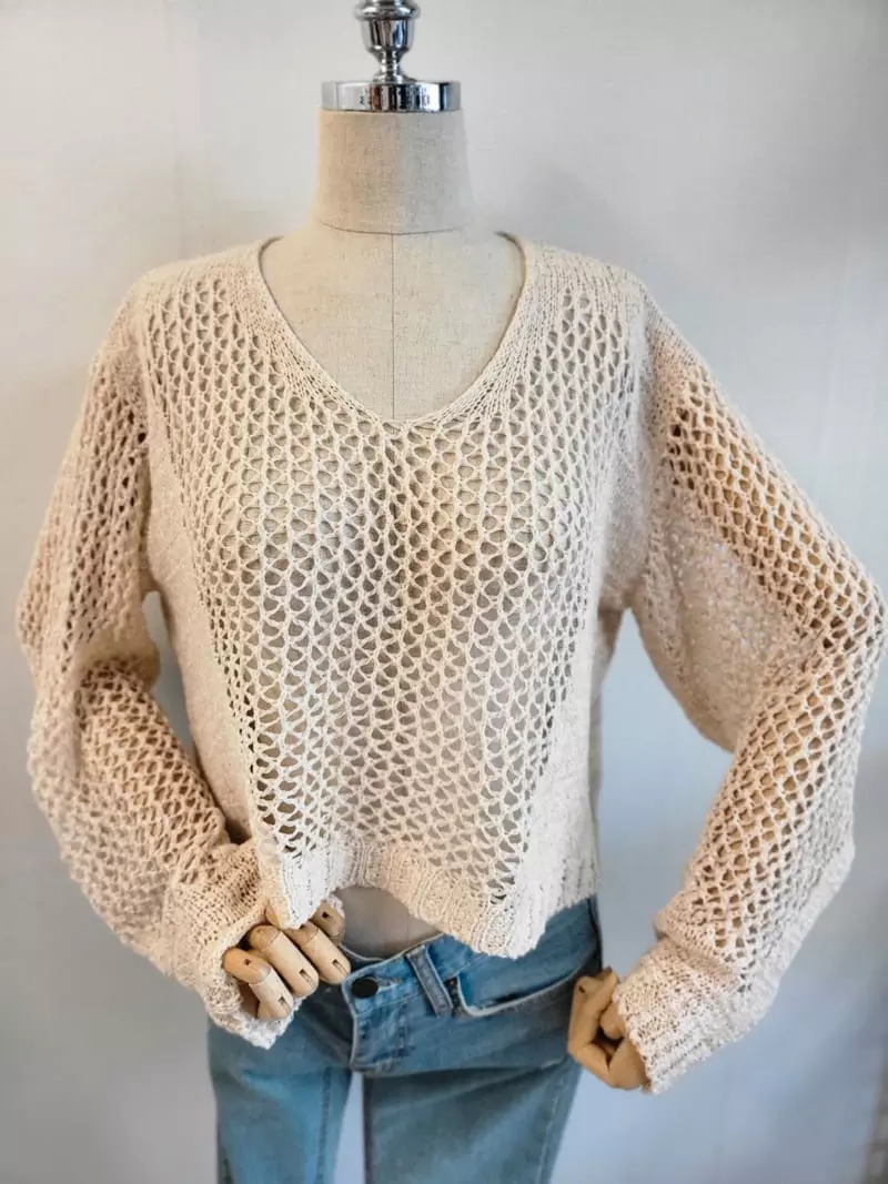 To U - Korean Women Fashion - #vintageinspired - Nat Mesh Knit Tee - 3