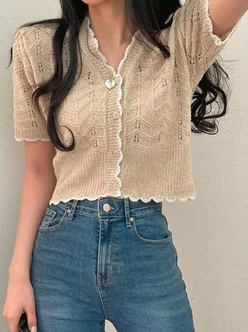 To U - Korean Women Fashion - #vintageinspired - Flower Cardigan - 2
