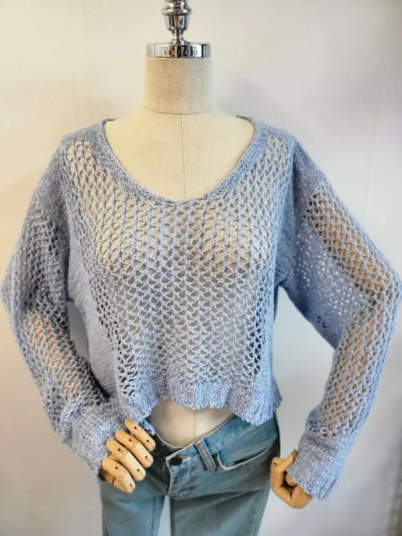 To U - Korean Women Fashion - #vintageinspired - Nat Mesh Knit Tee - 4