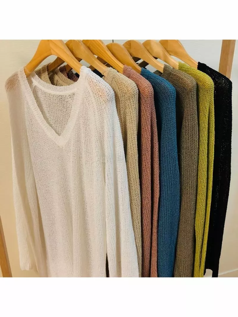 To U - Korean Women Fashion - #momslook - Hazzi Bookle V Knit Tee - 4