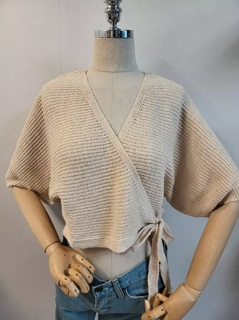 To U - Korean Women Fashion - #momslook - Under Wrap Knit Tee - 4