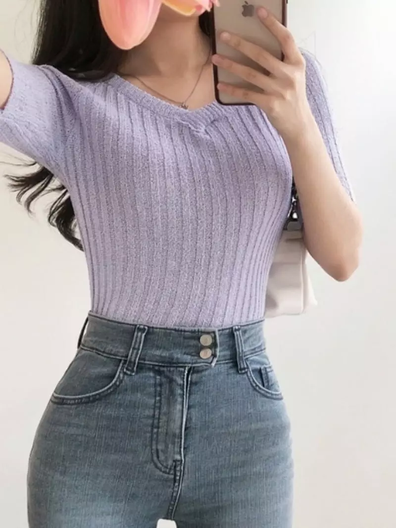 To U - Korean Women Fashion - #womensfashion - Front Back Knit Tee