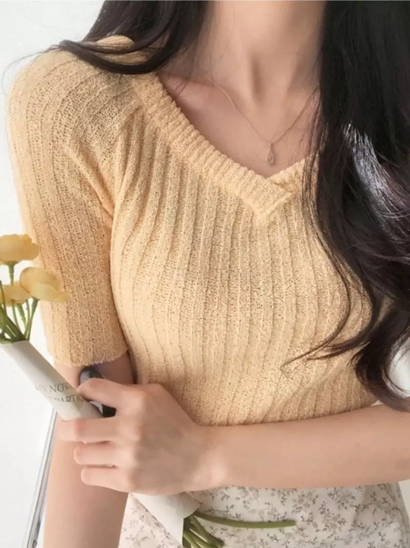To U - Korean Women Fashion - #womensfashion - Front Back Knit Tee - 3