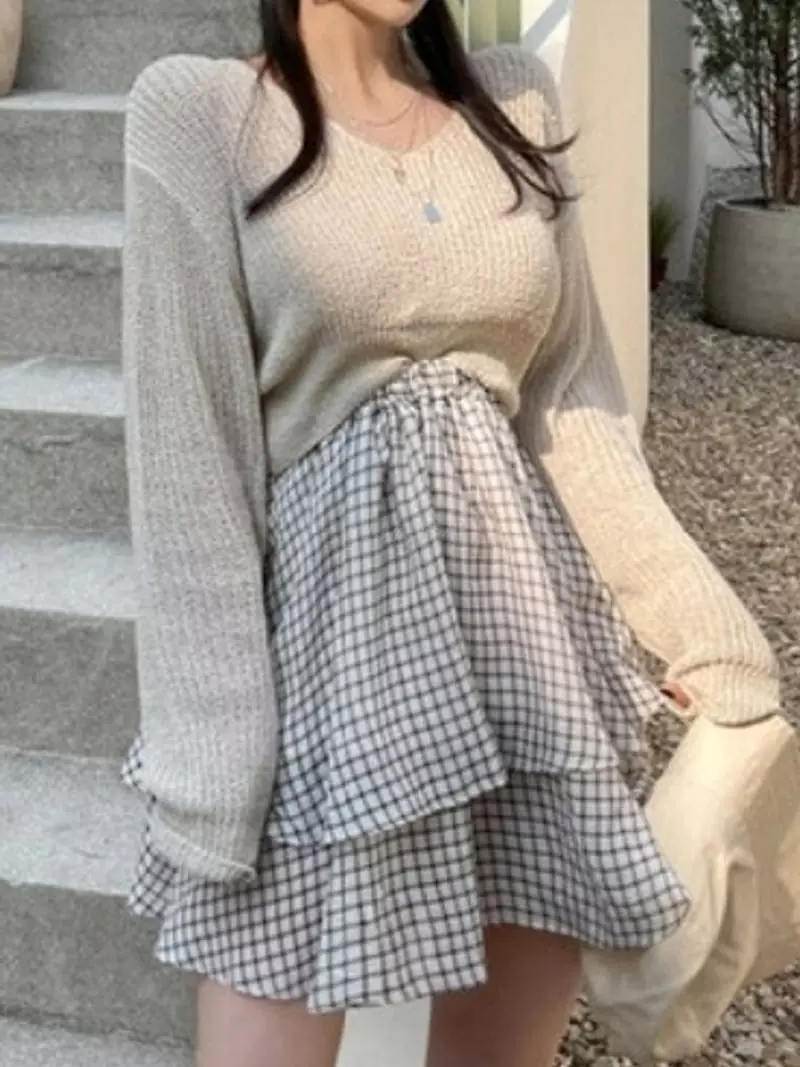 To U - Korean Women Fashion - #womensfashion - Bella Crop Knit Tee - 3