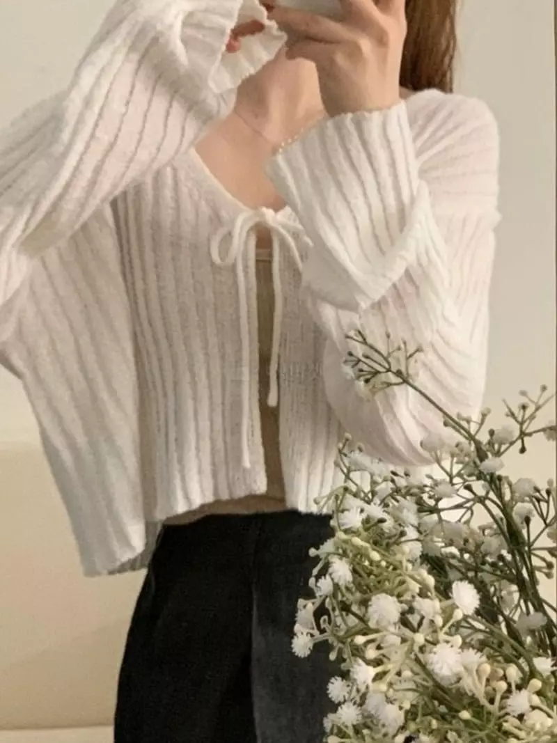 To U - Korean Women Fashion - #womensfashion - Miel Rib String Bolero - 3