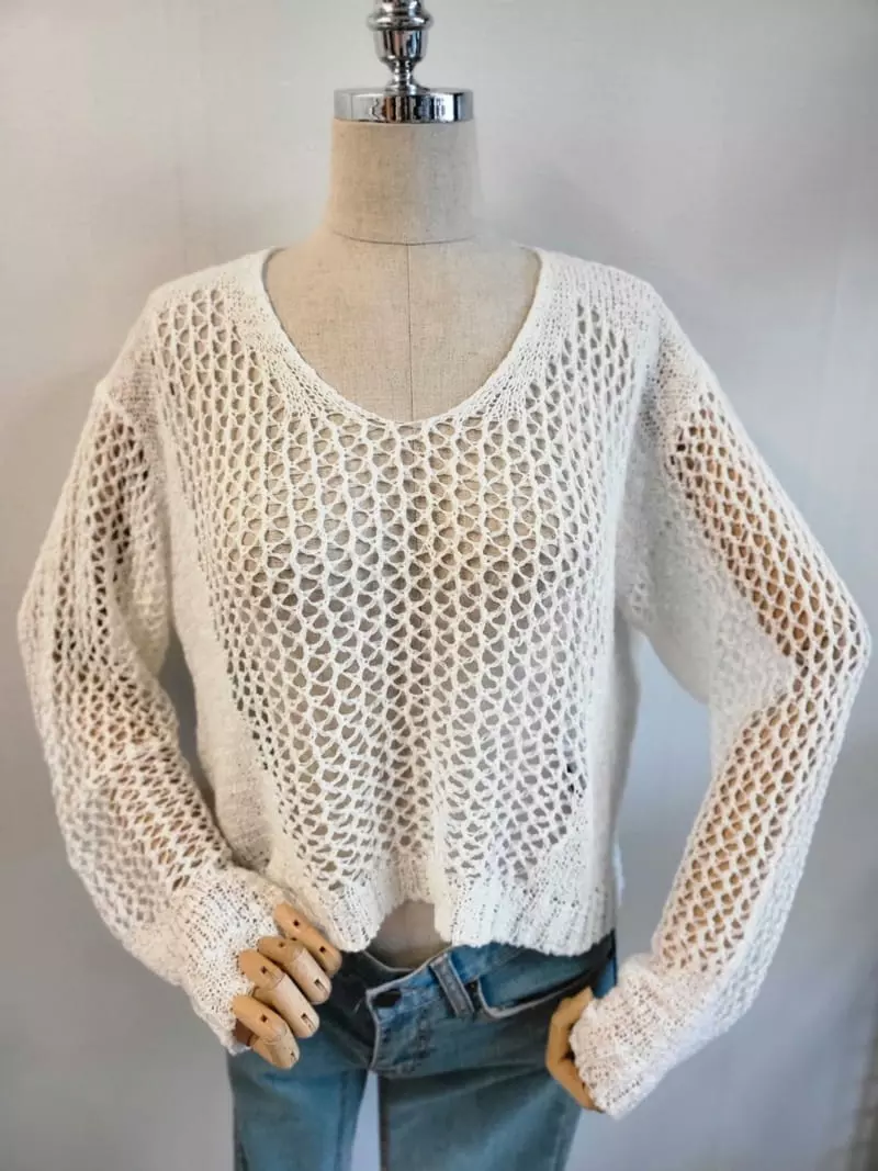 To U - Korean Women Fashion - #womensfashion - Nat Mesh Knit Tee - 2