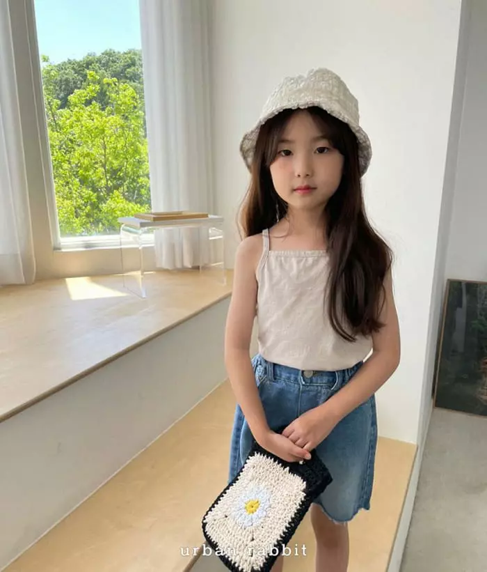 Urban Rabbit - Korean Children Fashion - #childrensboutique - Inner Sleeveless Ivory Beige Black Set