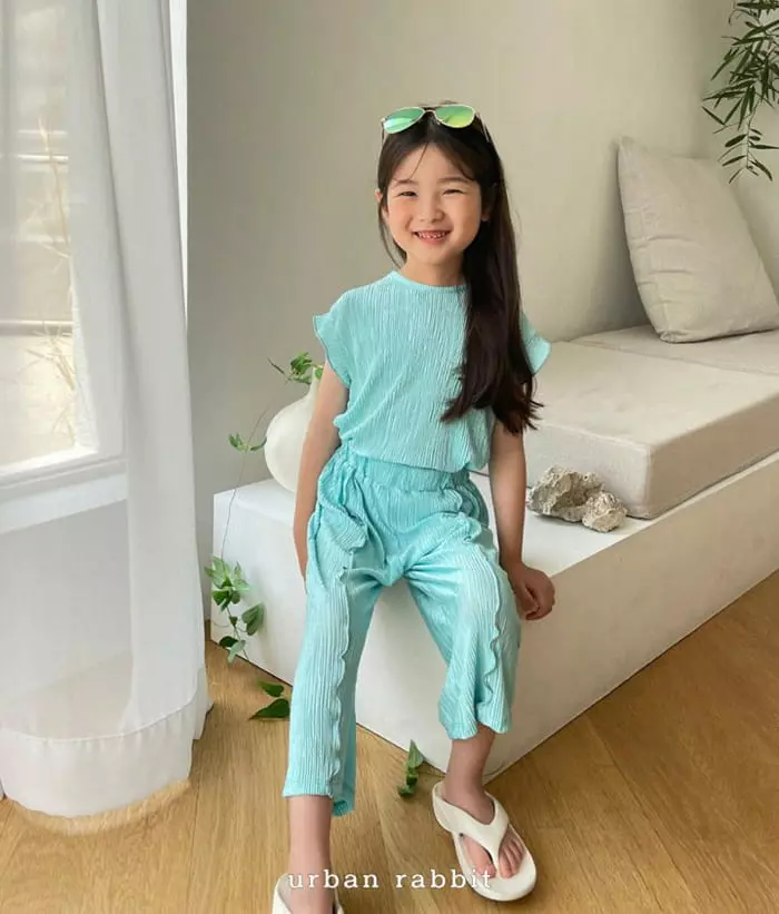 Urban Rabbit - Korean Children Fashion - #designkidswear - Wave Pleats Top Bottom Set - 9