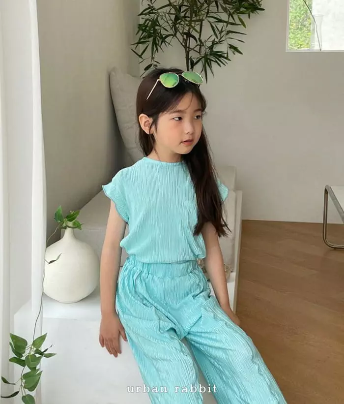 Urban Rabbit - Korean Children Fashion - #discoveringself - Wave Pleats Top Bottom Set - 10