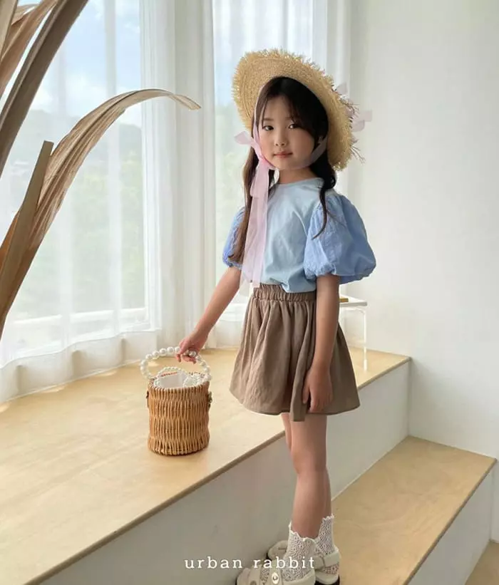 Urban Rabbit - Korean Children Fashion - #kidsshorts - Puff Color Tee - 7