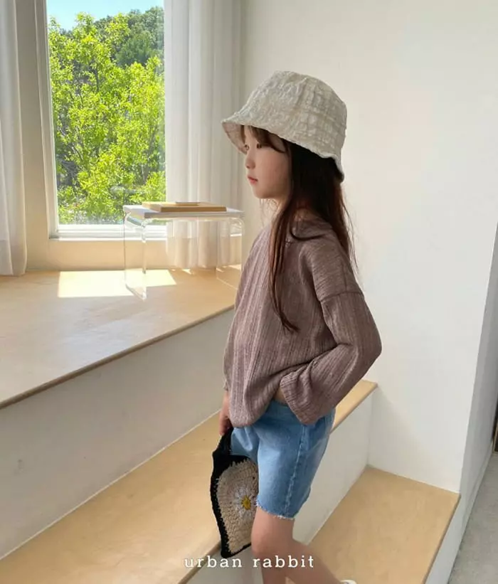 Urban Rabbit - Korean Children Fashion - #kidsshorts - Loose Fit Linen Tee - 6