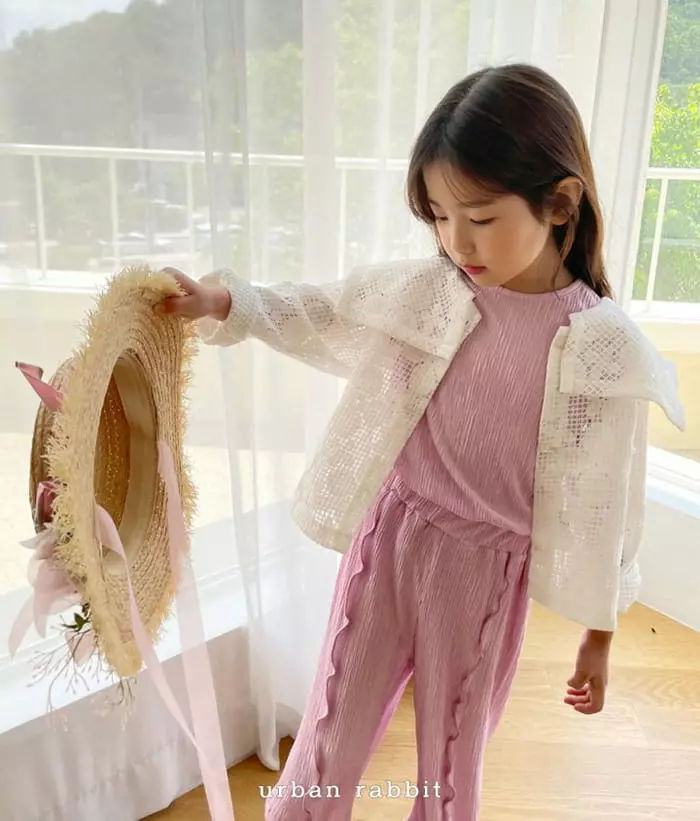 Urban Rabbit - Korean Children Fashion - #prettylittlegirls - Wave Pleats Top Bottom Set - 4