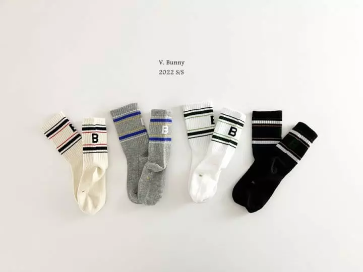 V Bunny - Korean Children Fashion - #kidsstore - B Socks Set - 5